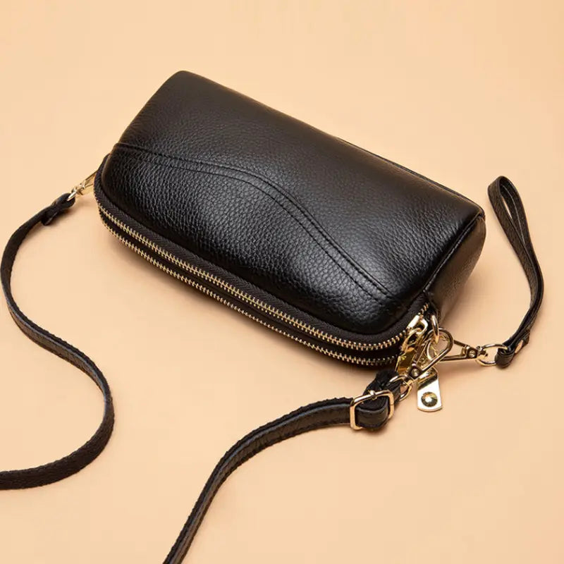 Women’s Small Crossbody Bag – Double-Layer Zipper Clutch Purse