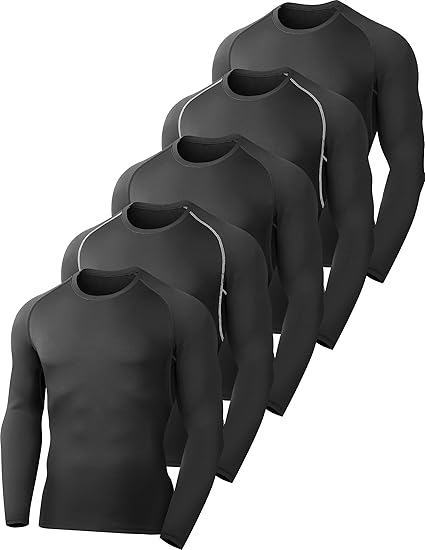5 Pack Thermal Compression Shirts for Men