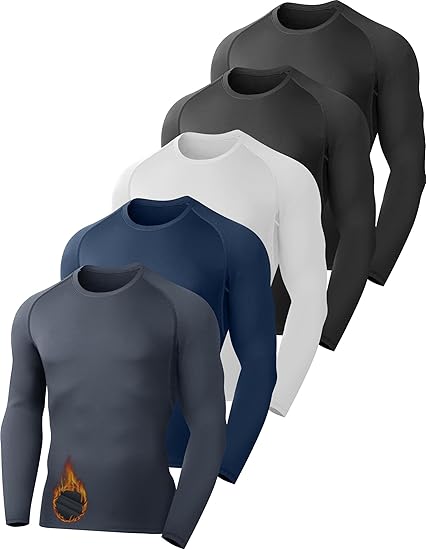 5 Pack Thermal Compression Shirts for Men