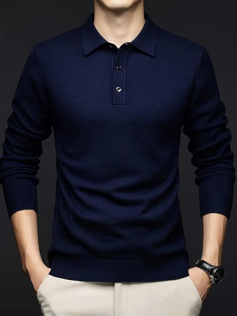 FairLuxe Long Sleeve Pullover – Solid Color Golf & Casual Wear