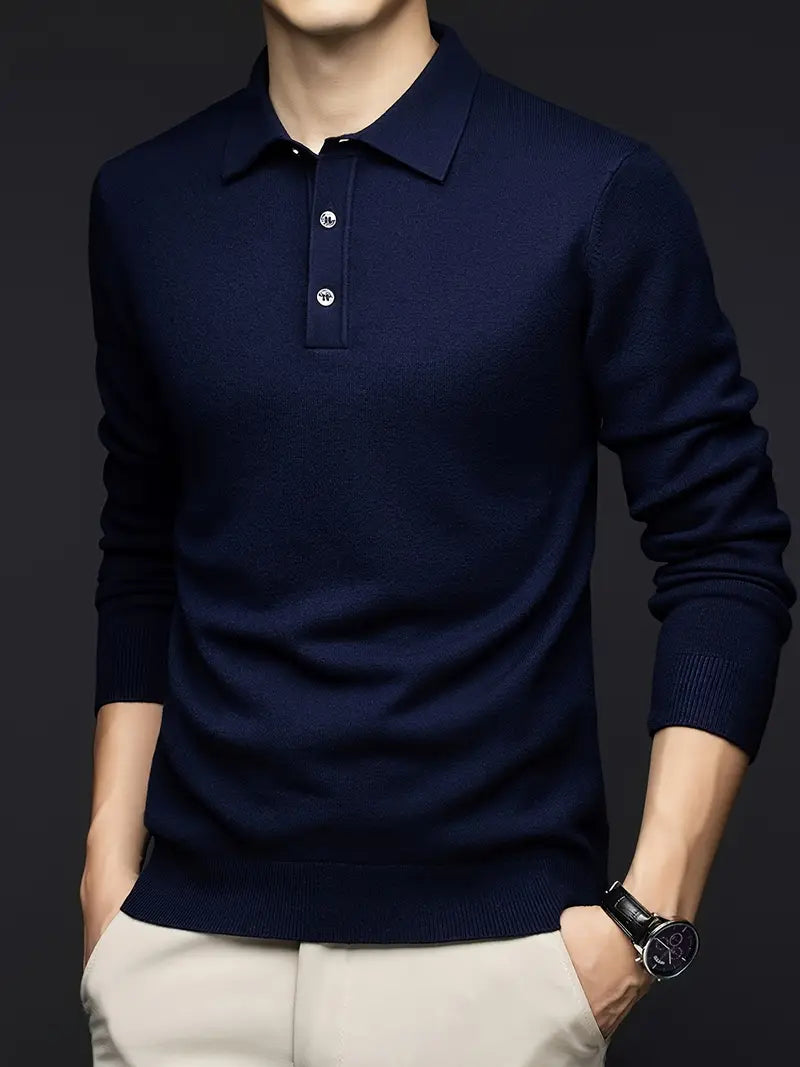 FairLuxe Long Sleeve Pullover – Solid Color Golf & Casual Wear